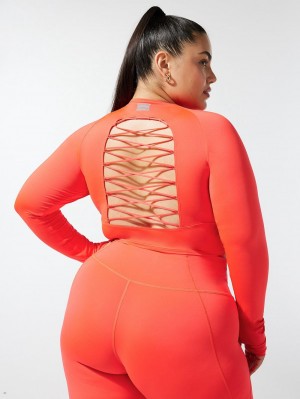 Savage X Fenty Lace Up Open-Back Long-Sleeve Rød | AU3745286