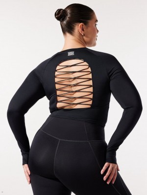 Savage X Fenty Lace Up Open-Back Long-Sleeve Sort | IV4587609