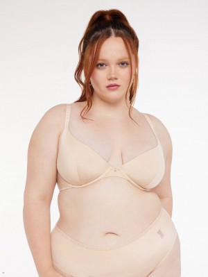 Savage X Fenty New Microfiber Plunge Beige | OA1326840