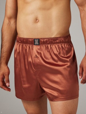 Savage X Fenty Satin Boxers Brune | IC5347106