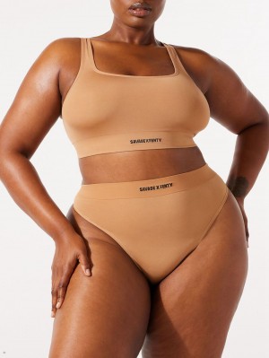 Savage X Fenty Seamless High-Talje Beige | XN3140569