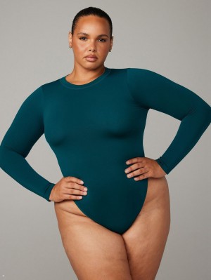 Savage X Fenty Seamless Long-Sleeve Teddy Grøn | GC4918032