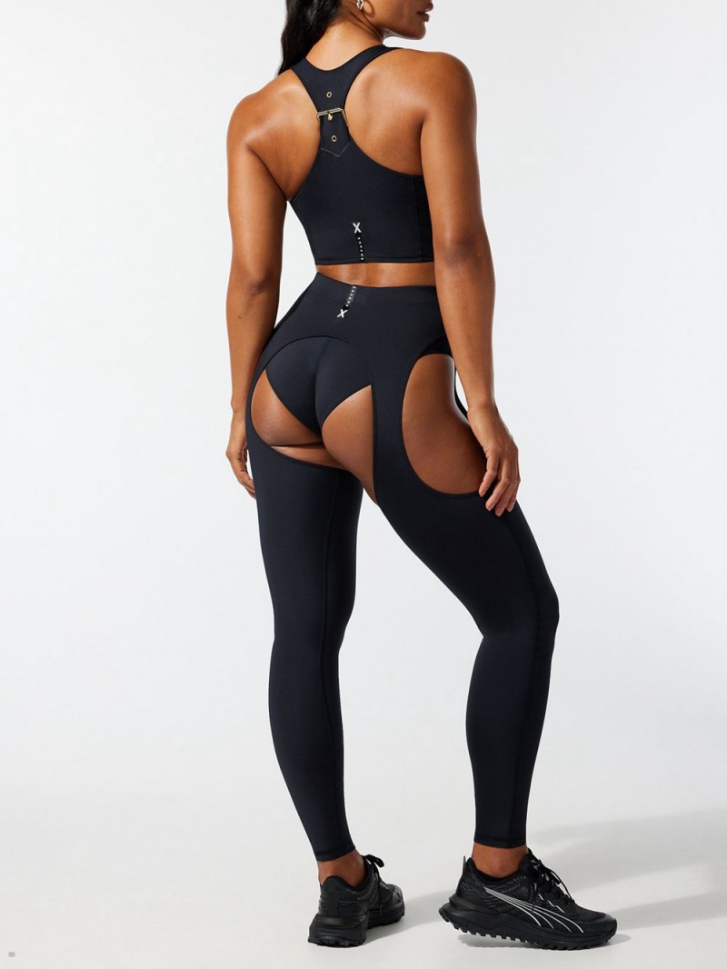 Savage X Fenty Body Flaunt Přezkou Garter Sort | FM1460528