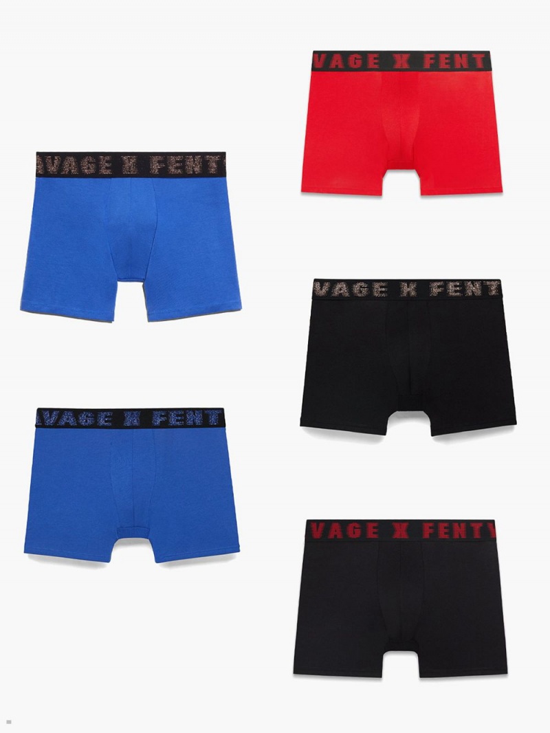 Savage X Fenty Boxer 5-Piece Set Flerfarvede | QB4183956