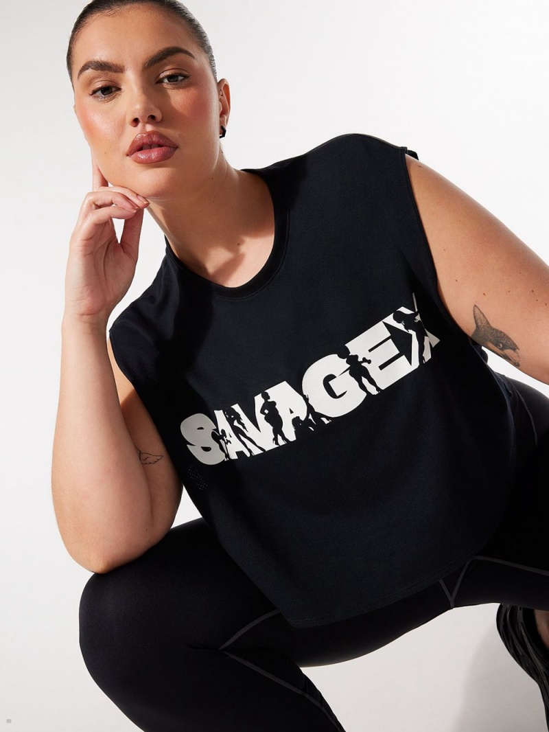 Savage X Fenty Flex On U Cropped Muscle Tee Sort | PW4210379