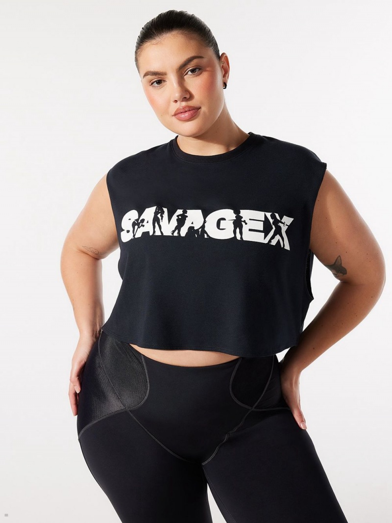 Savage X Fenty Flex On U Cropped Muscle Tee Sort | PW4210379