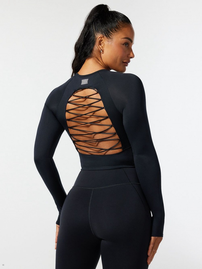 Savage X Fenty Lace Up Open-Back Long-Sleeve Sort | SN6894017