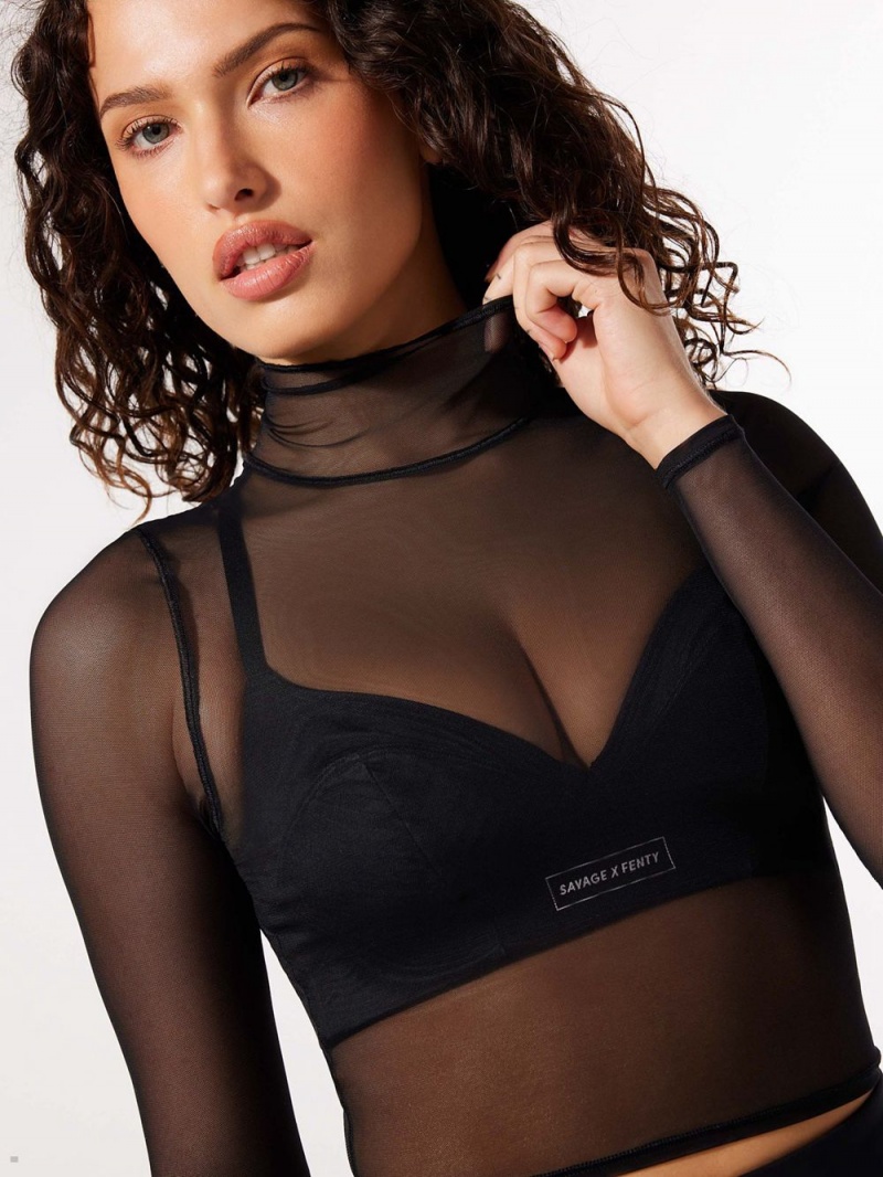 Savage X Fenty Mod Cropped Turtleneck Long-Sleeve Tee Sort | HB8261574