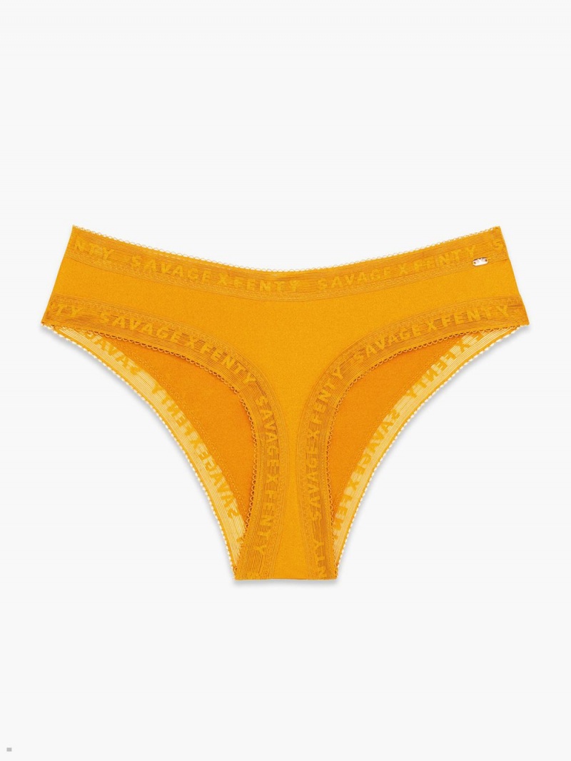 Savage X Fenty New Microfiber Logo-Trim Guld | BX1025749