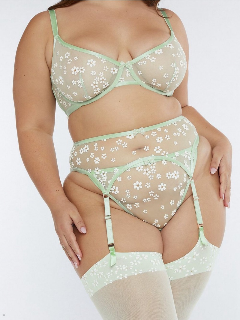 Savage X Fenty Puff Daisy Garter Mintgrønne | RK3981450