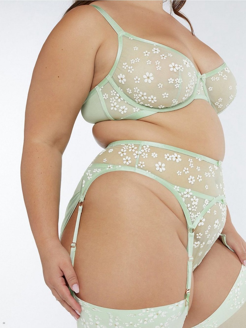 Savage X Fenty Puff Daisy Garter Mintgrønne | RK3981450