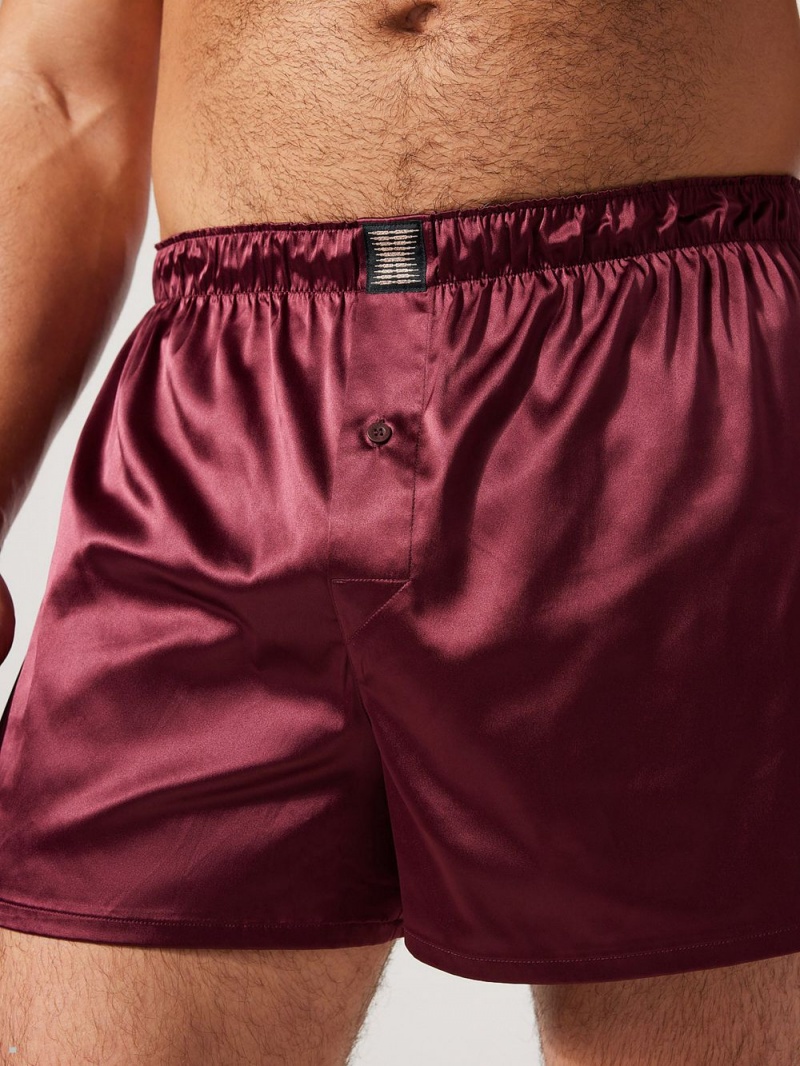 Savage X Fenty Satin Boxers Bordeaux | MO4350278