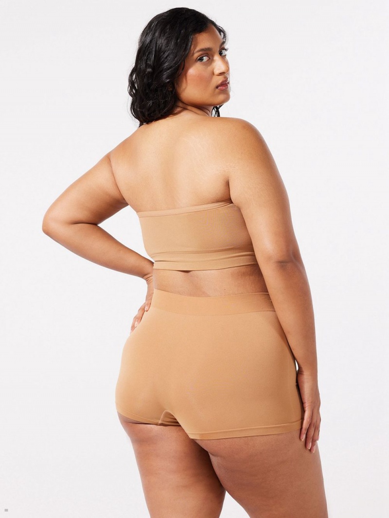 Savage X Fenty Seamless Bandeau Beige | LK1350689