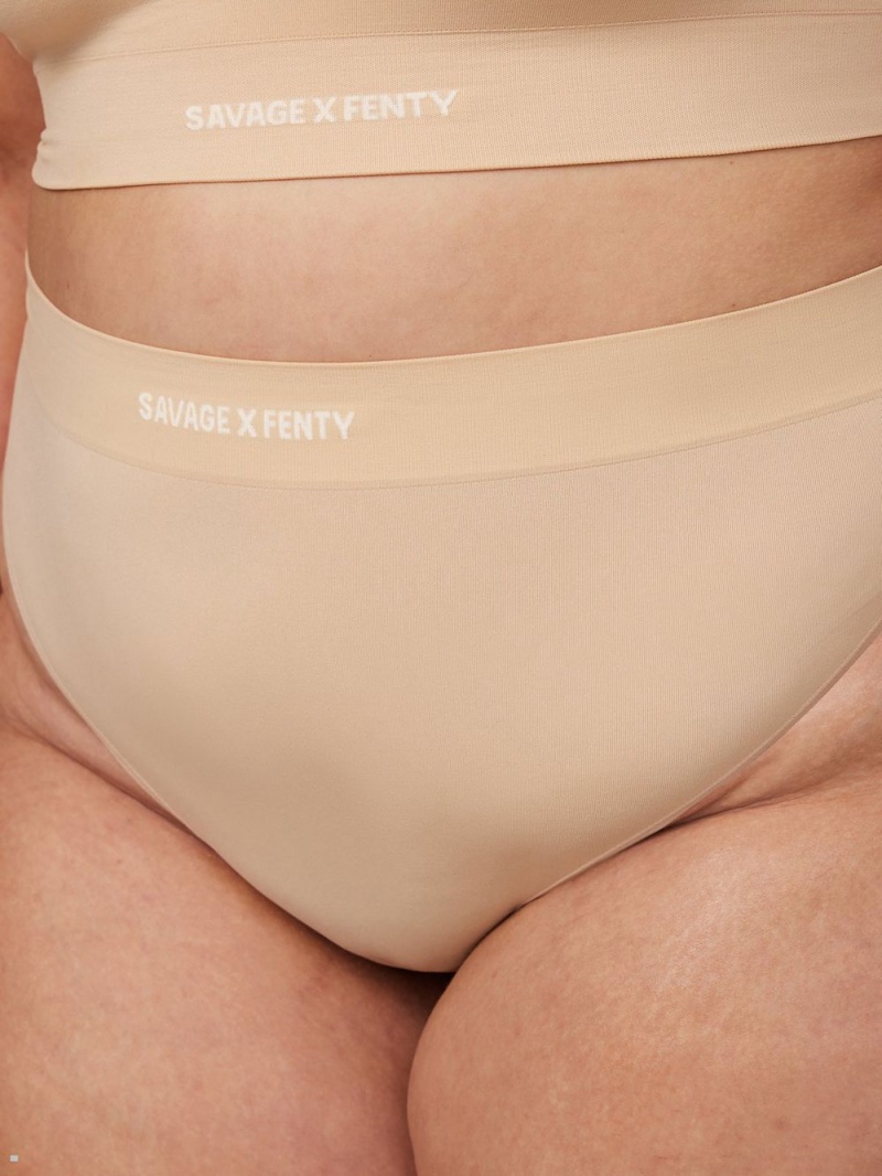 Savage X Fenty Seamless High-Talje Beige | WH9532417