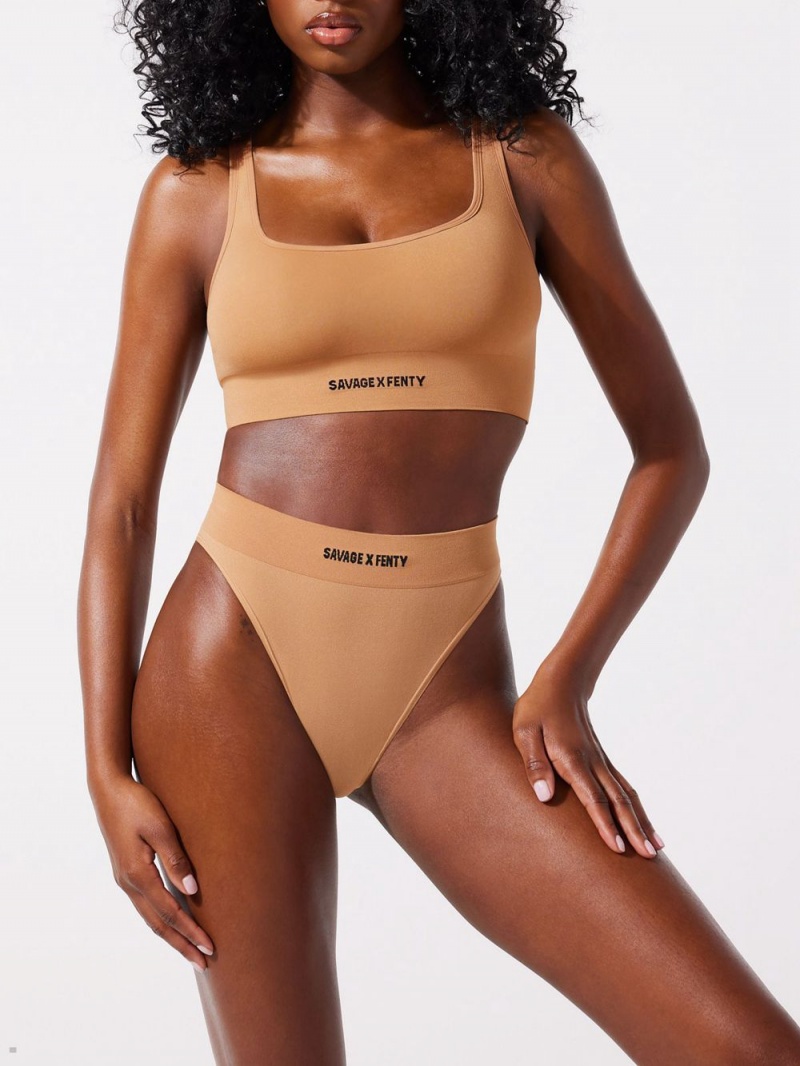 Savage X Fenty Seamless High-Talje Beige | VZ0981753