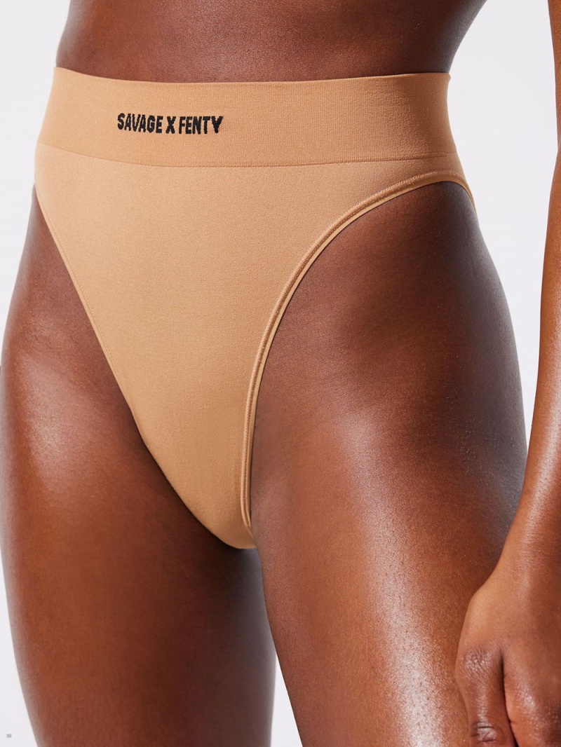 Savage X Fenty Seamless High-Talje Beige | VZ0981753