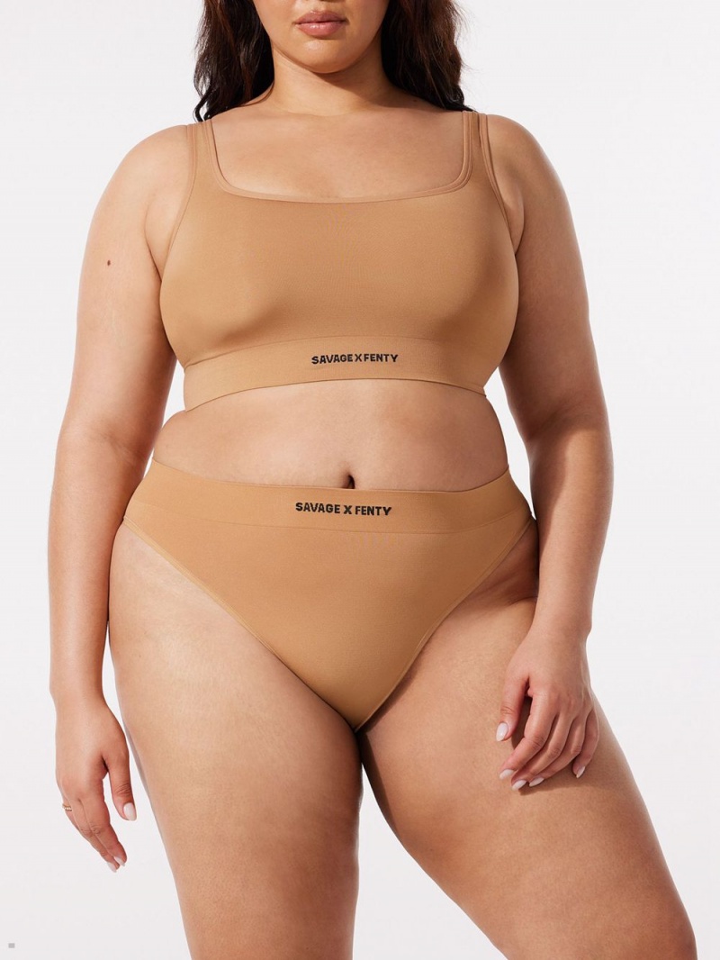 Savage X Fenty Seamless High-Talje Beige | LS3619475