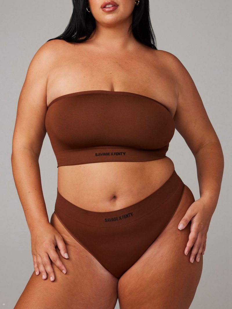 Savage X Fenty Seamless High-Talje Brune | XN4098723