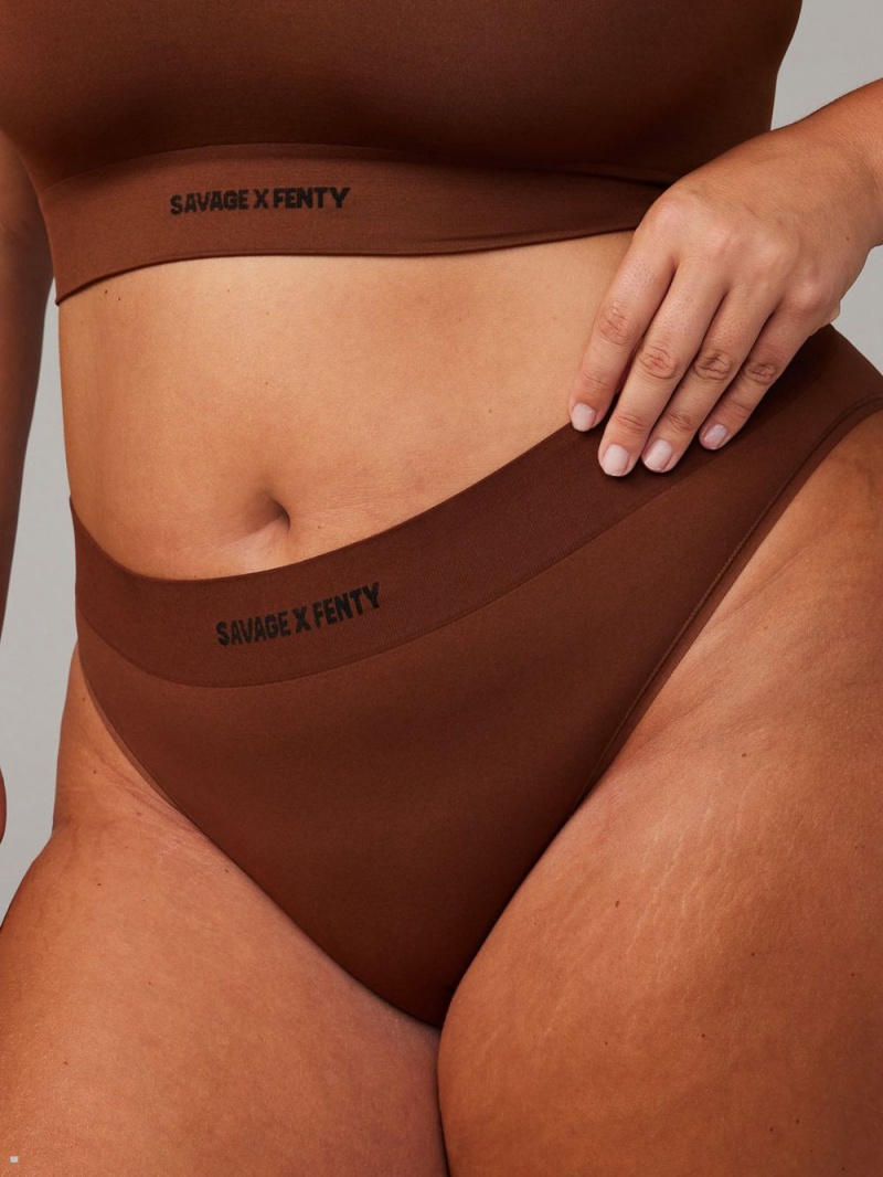 Savage X Fenty Seamless High-Talje Brune | XN4098723