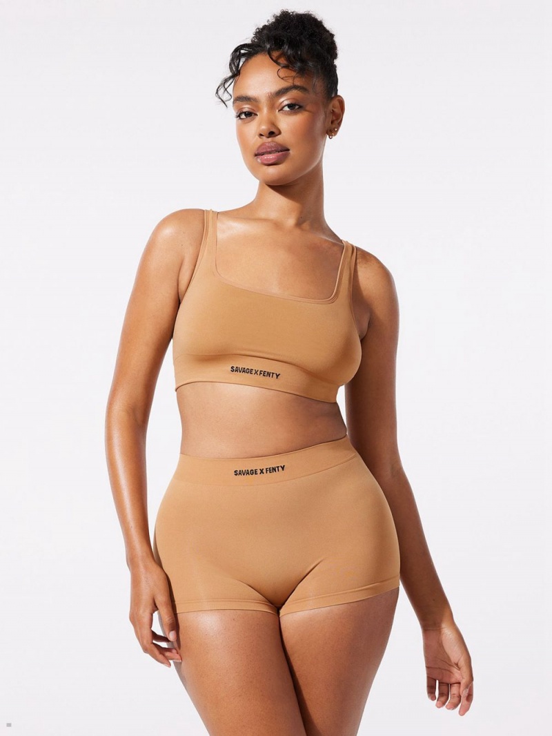 Savage X Fenty Seamless Scoop-Neck Beige | VT4708961