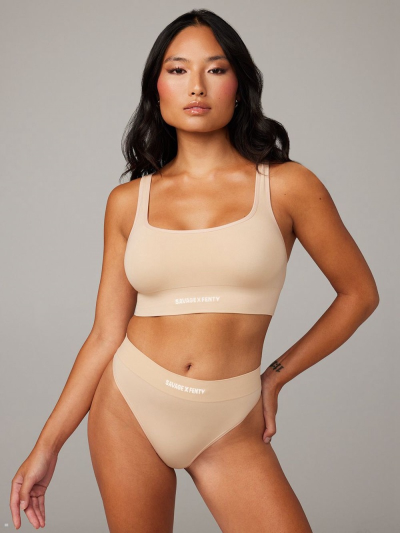 Savage X Fenty Seamless Scoop-Neck Beige | BN7240651