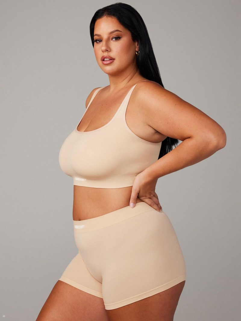 Savage X Fenty Seamless Scoop-Neck Beige | QY0562347