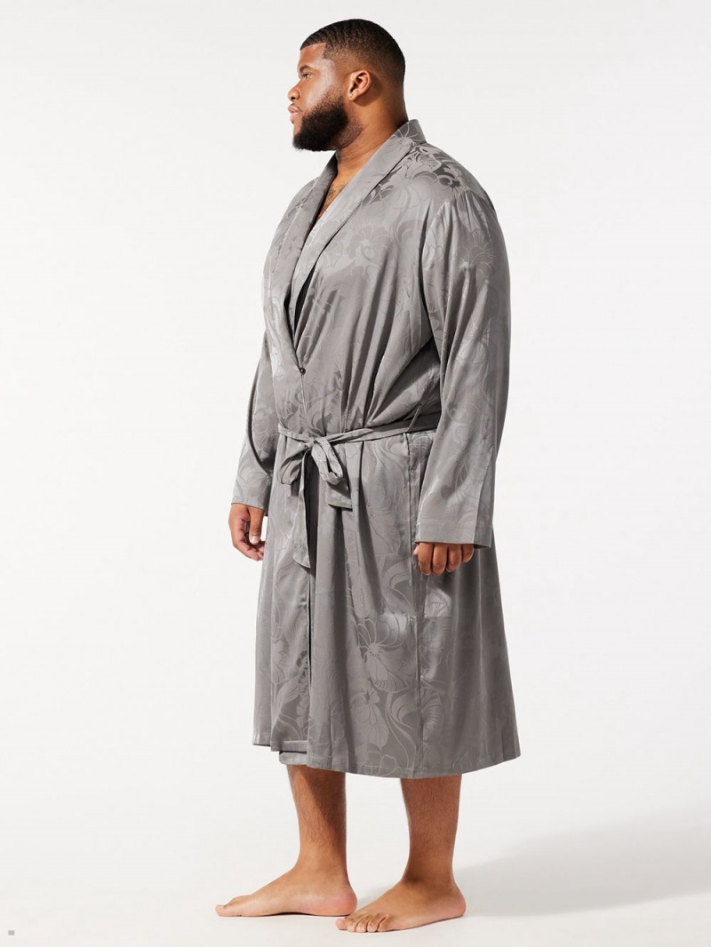 Savage X Fenty Sexties Jacquard Mid-Length Robe Grå | ND7869135