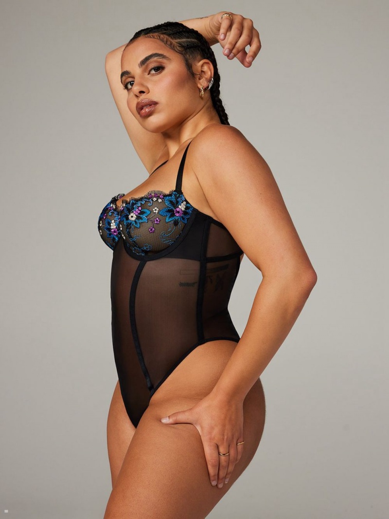 Savage X Fenty Wallflower Underwire Teddy Sort | XB2179835